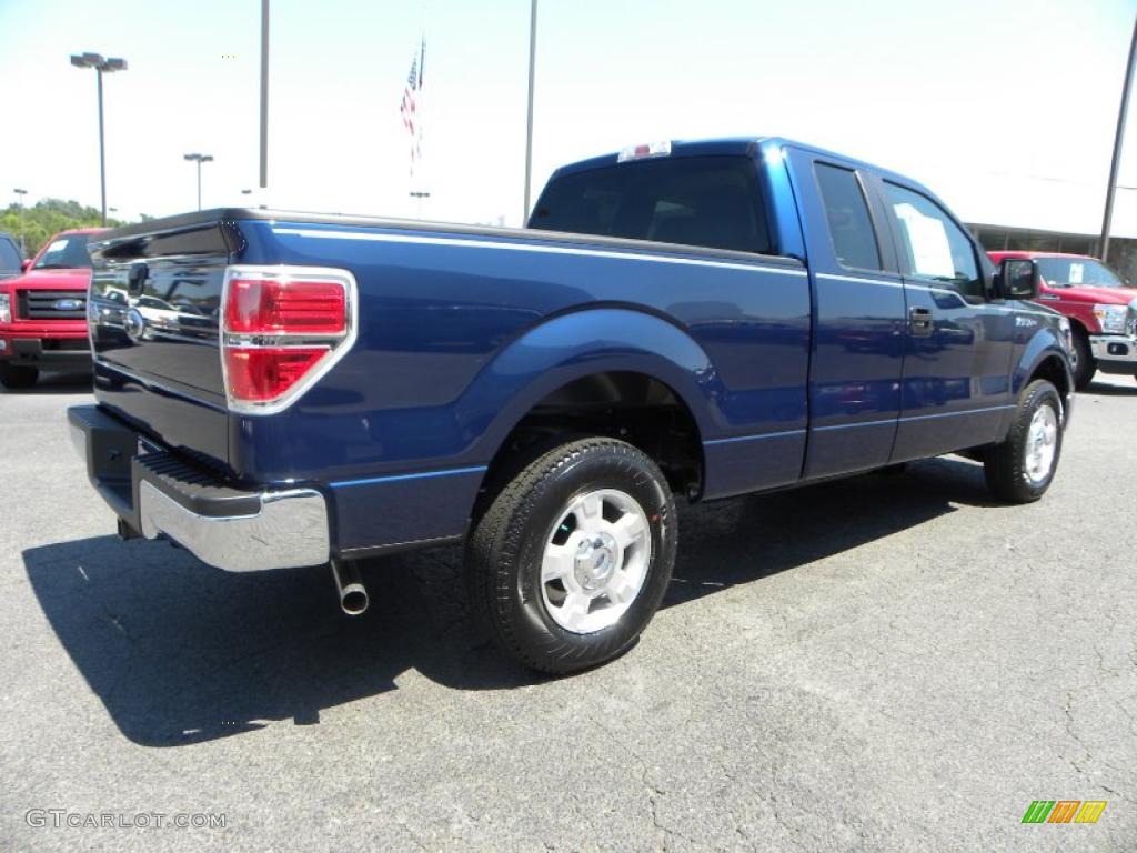 2010 F150 XLT SuperCab - Dark Blue Pearl Metallic / Medium Stone photo #3