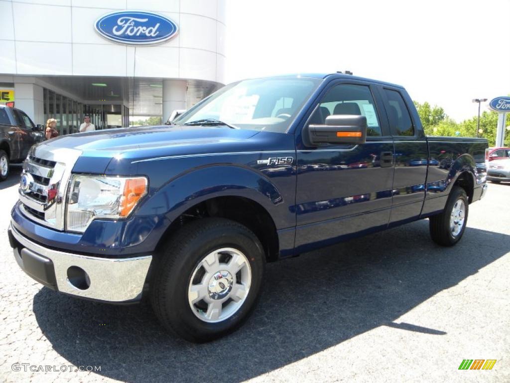 2010 F150 XLT SuperCab - Dark Blue Pearl Metallic / Medium Stone photo #6