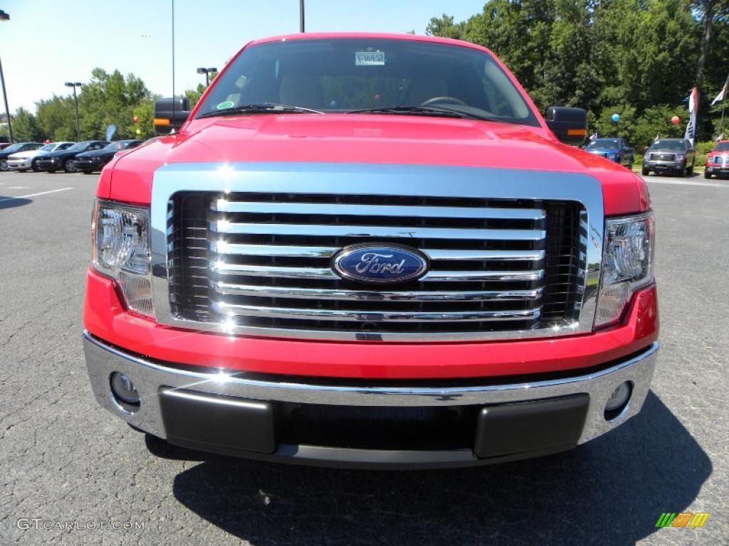 2010 F150 XLT SuperCab - Vermillion Red / Medium Stone photo #7