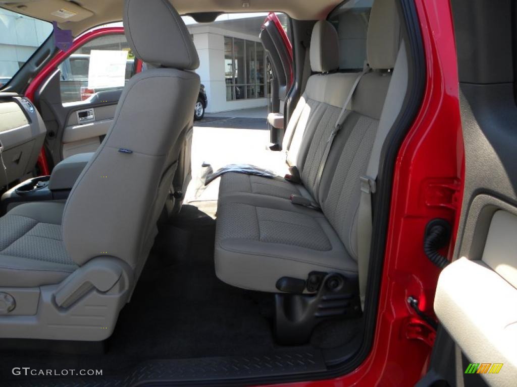 2010 F150 XLT SuperCab - Vermillion Red / Medium Stone photo #10