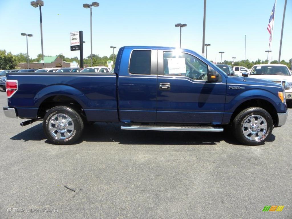 2010 F150 XLT SuperCab - Dark Blue Pearl Metallic / Medium Stone photo #2