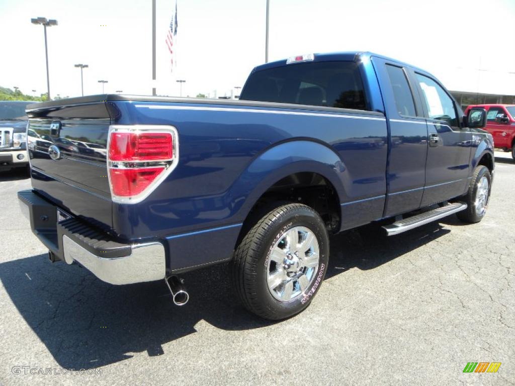 2010 F150 XLT SuperCab - Dark Blue Pearl Metallic / Medium Stone photo #3