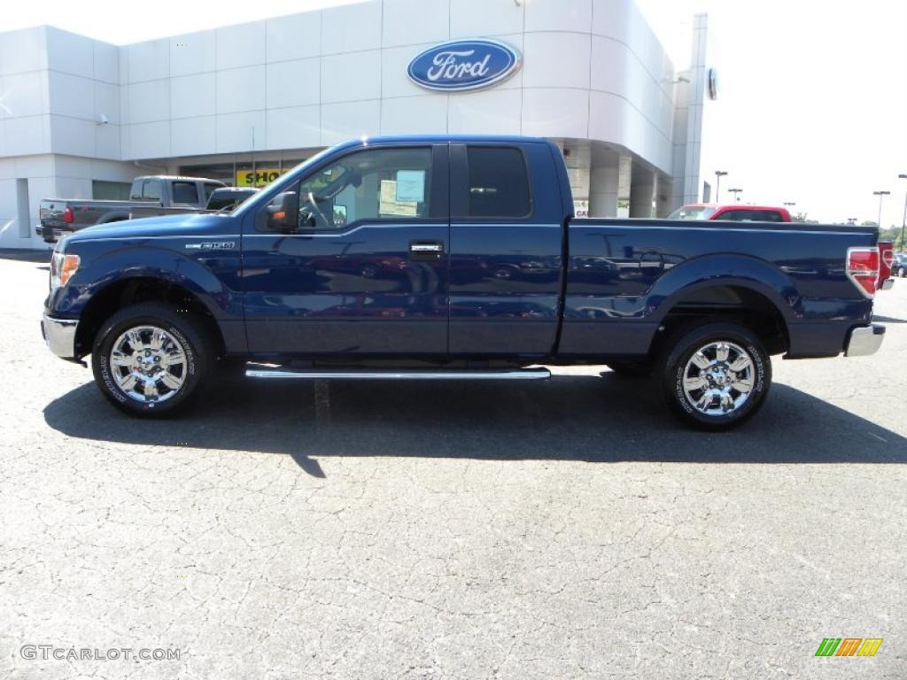 2010 F150 XLT SuperCab - Dark Blue Pearl Metallic / Medium Stone photo #5