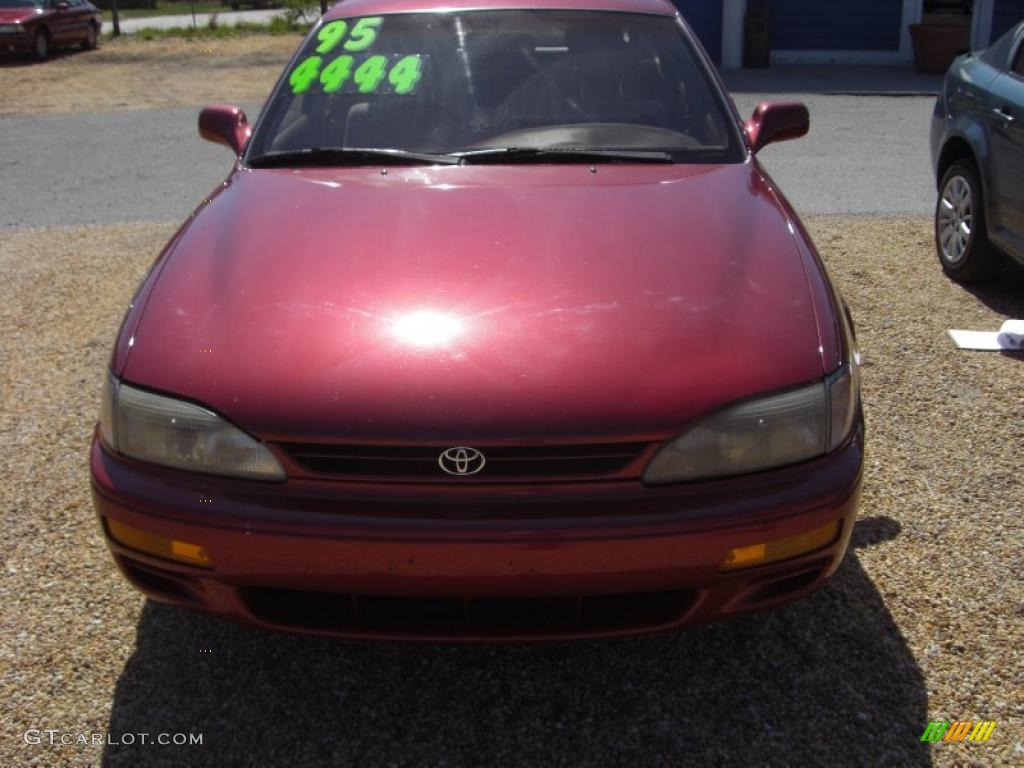 1995 Camry LE V6 Wagon - Sunfire Red Metallic / Gray photo #2