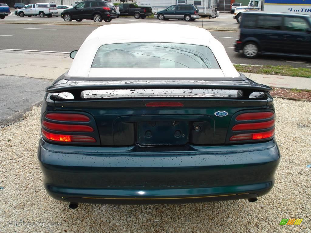 1994 Mustang GT Convertible - Deep Forest Green Metallic / White photo #7