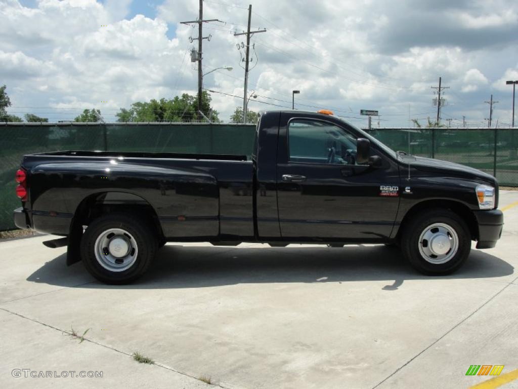 2008 Ram 3500 ST Regular Cab Dually - Brilliant Black Crystal Pearl / Medium Slate Gray photo #2