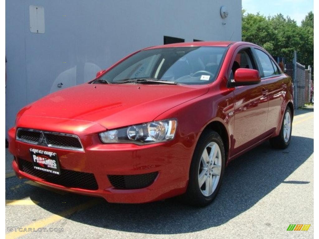 2008 Lancer ES - Rally Red Pearl / Black photo #1