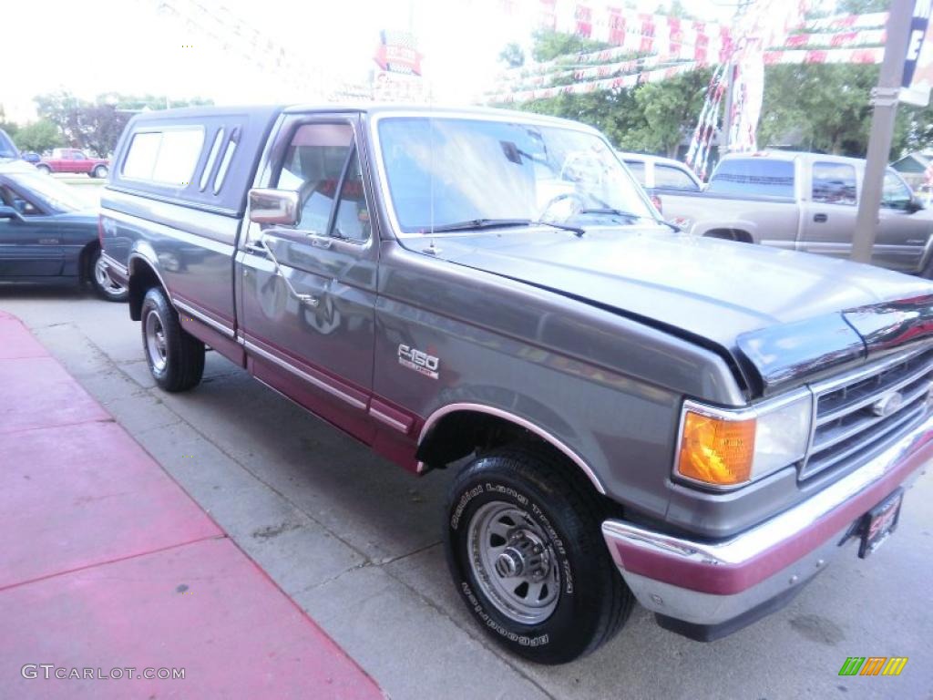 1991 F150 Lariat Regular Cab 4x4 - Dark Grey Metallic / Dark Charcoal photo #2