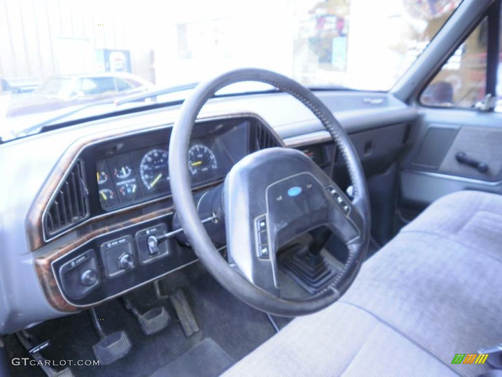 1991 F150 Lariat Regular Cab 4x4 - Dark Grey Metallic / Dark Charcoal photo #5