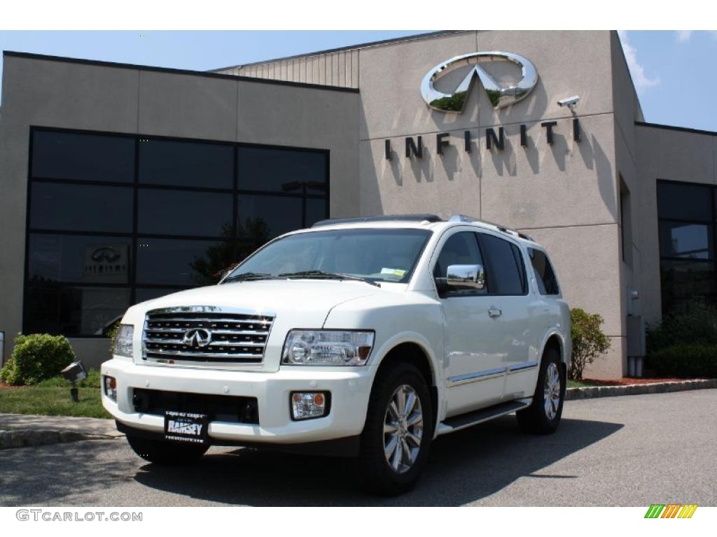 2008 QX 56 4WD - Tuscan Pearl White / Wheat photo #1