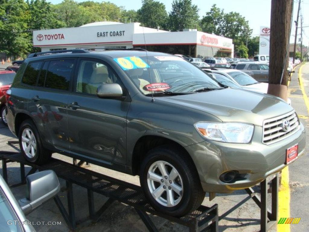 2008 Highlander 4WD - Cypress Green Pearl / Sand Beige photo #1