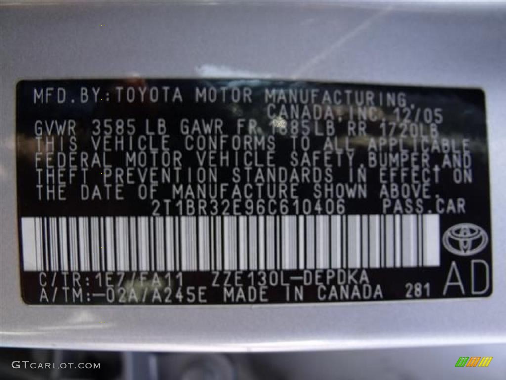 2006 Corolla CE - Silver Streak Mica / Stone photo #33