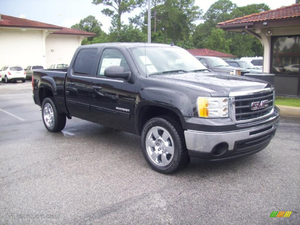 2010 Sierra 1500 SLE Crew Cab - Onyx Black / Ebony photo #10