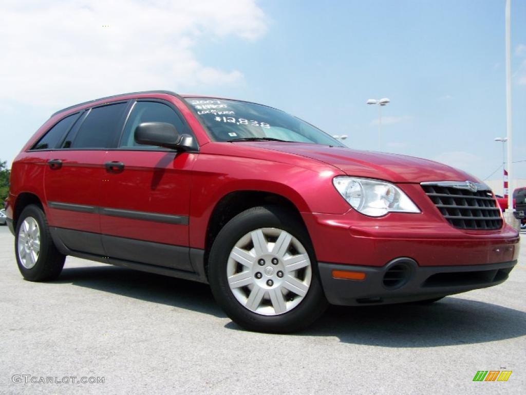 2007 Pacifica  - Inferno Red Crystal Pearl / Pastel Slate Gray photo #1