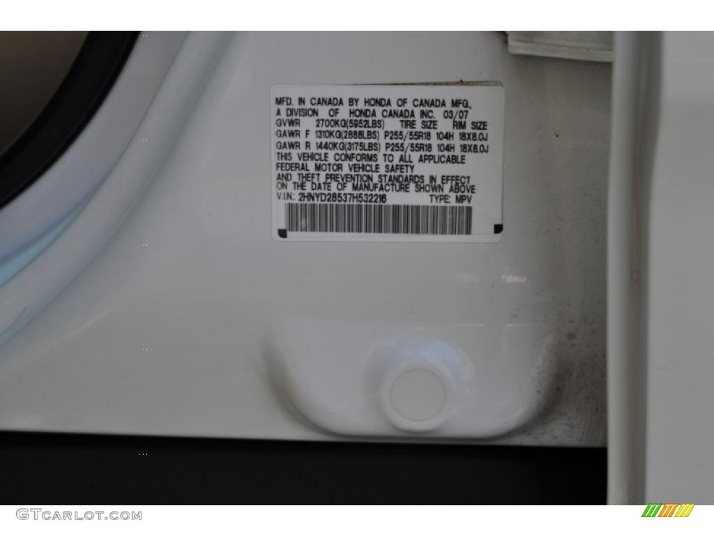 2007 MDX Sport - Aspen White Pearl / Parchment photo #25
