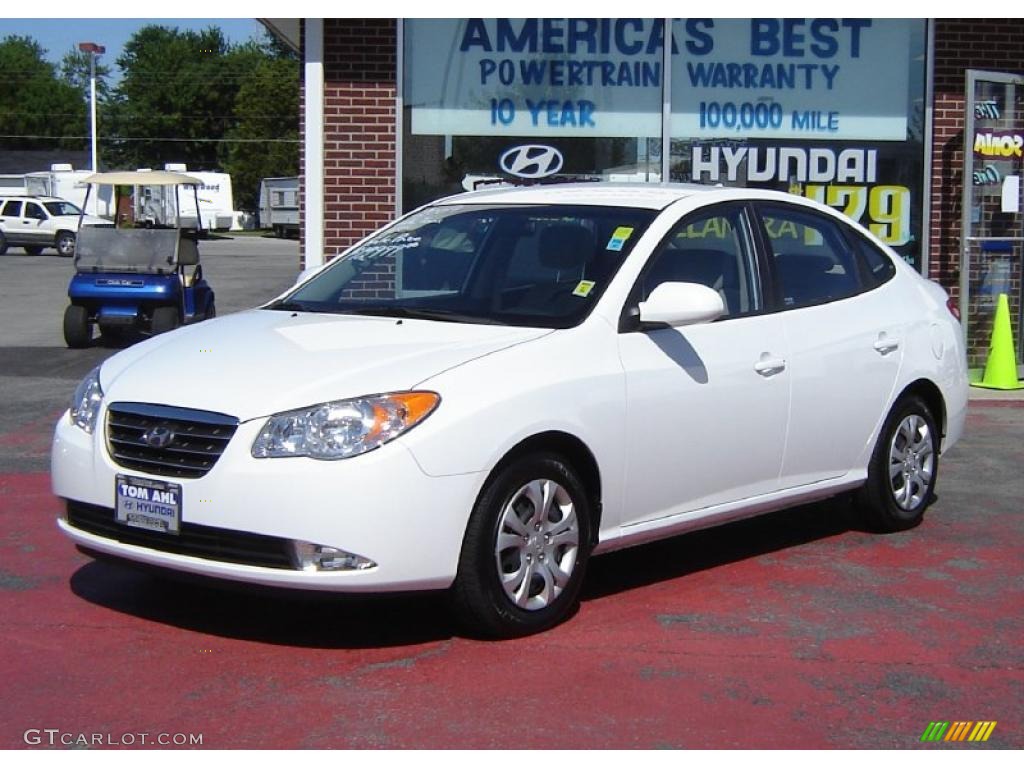 2009 Elantra GLS Sedan - Captiva White / Gray photo #1