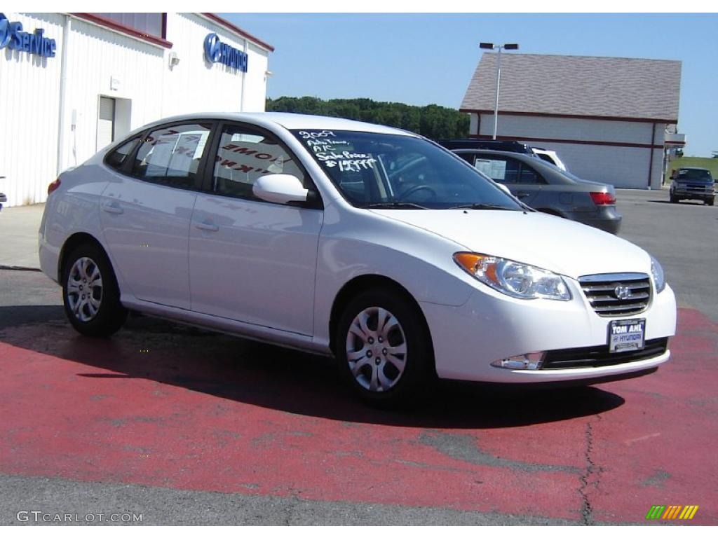 2009 Elantra GLS Sedan - Captiva White / Gray photo #7