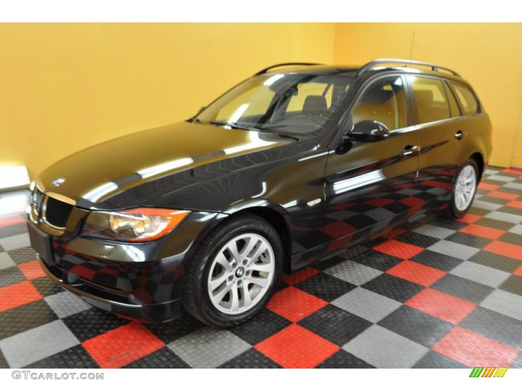 2007 3 Series 328xi Wagon - Jet Black / Terra/Black Dakota Leather photo #3