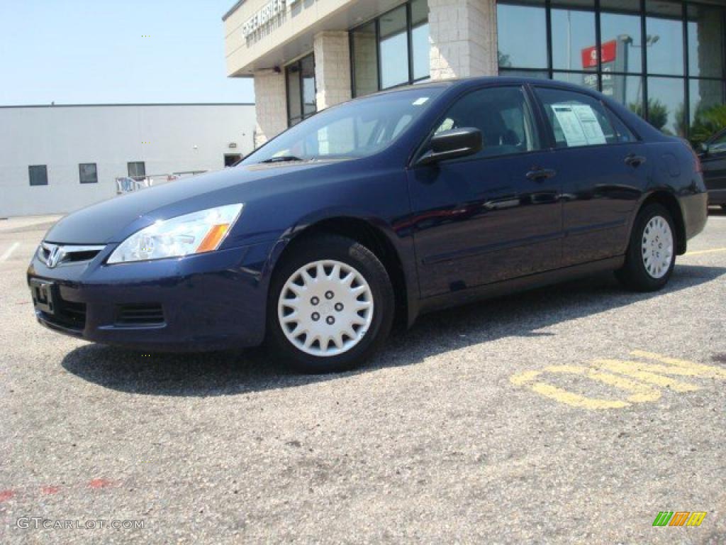 2007 Accord Value Package Sedan - Sapphire Blue Pearl / Gray photo #2