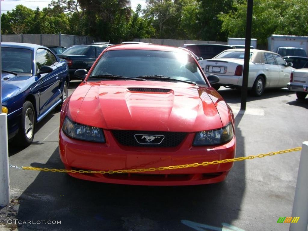 2001 Mustang V6 Coupe - Performance Red / Medium Parchment photo #1
