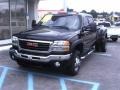 2007 Onyx Black GMC Sierra 3500HD SLT Crew Cab 4x4 Dually  photo #2