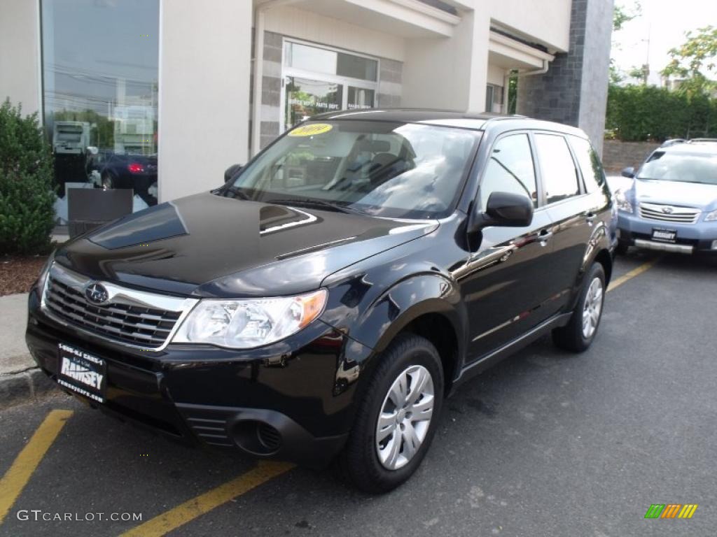 2009 Forester 2.5 X - Obsidian Black Pearl / Platinum photo #1