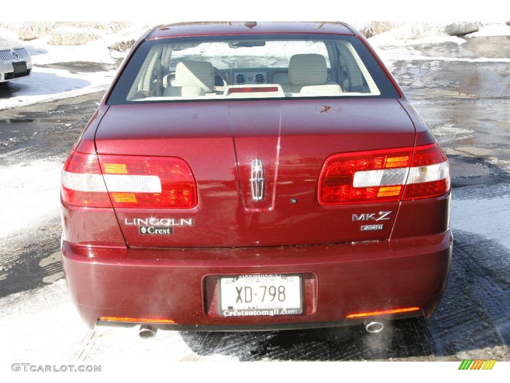 2007 MKZ AWD Sedan - Vivid Red Metallic / Dark Charcoal photo #6