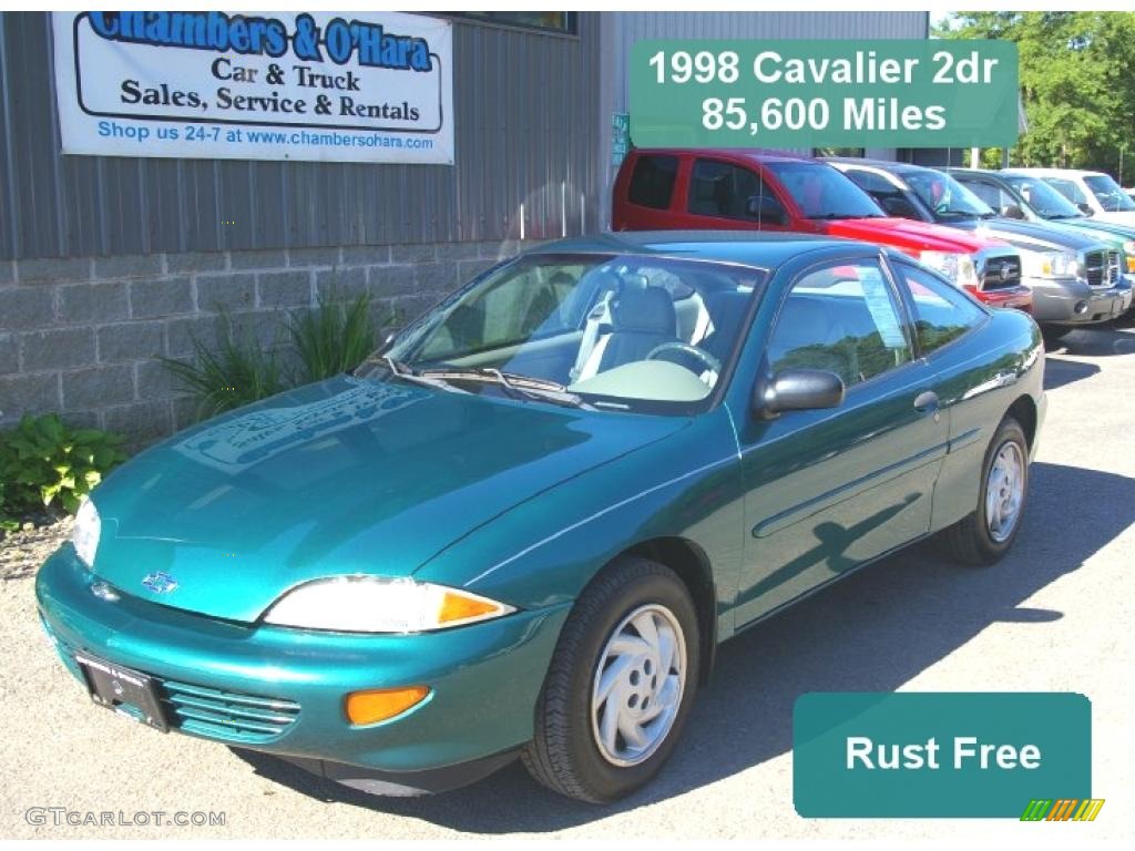 1998 Cavalier Coupe - Manta Green Metallic / Gray photo #1