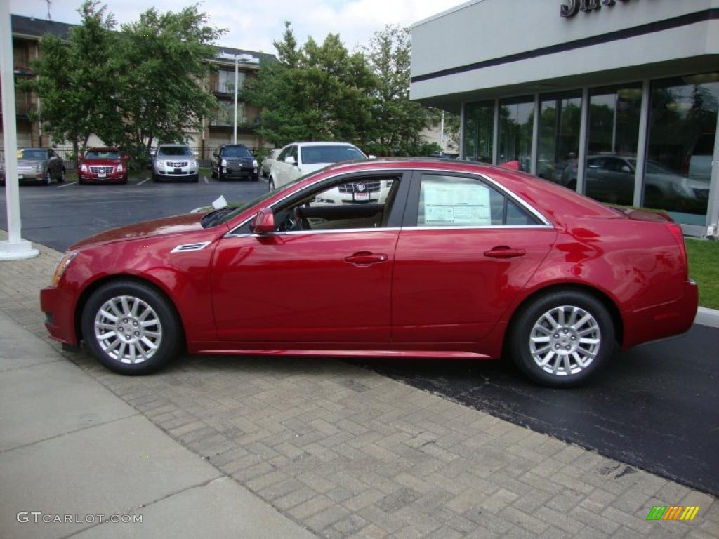 2010 CTS 4 3.0 AWD Sedan - Crystal Red Tintcoat / Cashmere/Cocoa photo #7