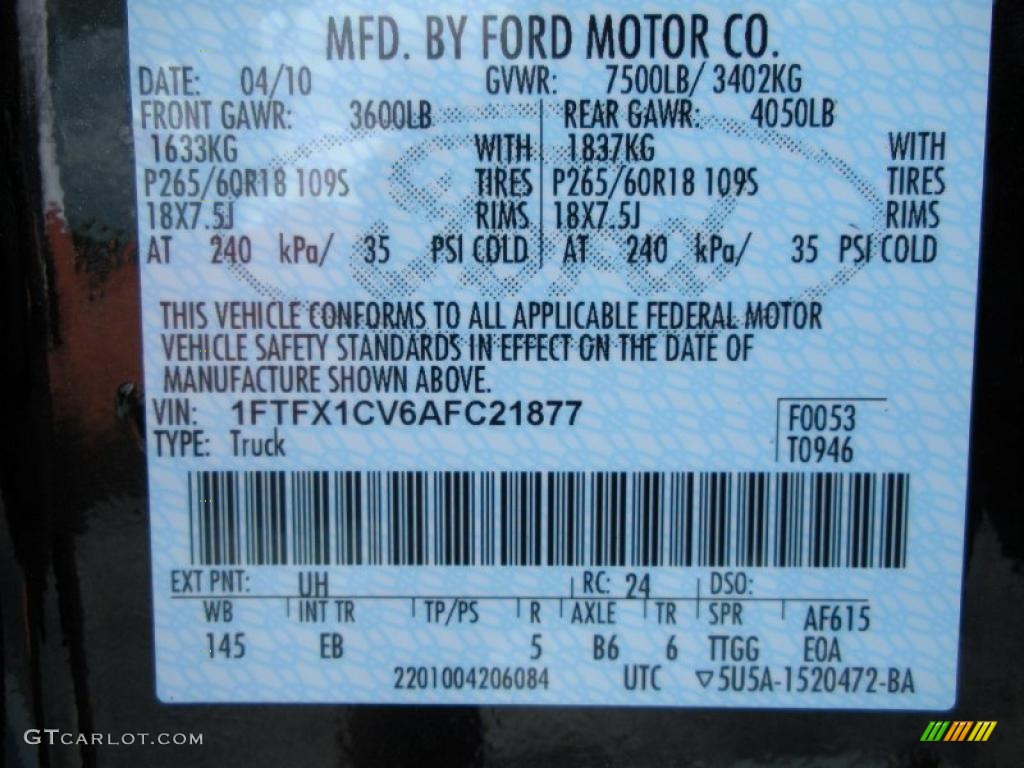 2010 F150 Lariat SuperCab - Tuxedo Black / Black photo #12