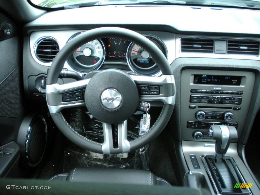 2011 Mustang V6 Premium Coupe - Ebony Black / Charcoal Black photo #7