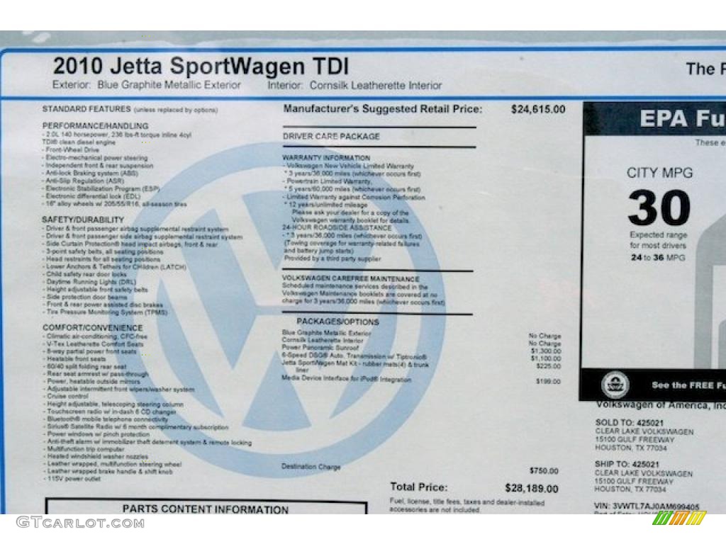 2010 Jetta TDI SportWagen - Blue Graphite Metallic / Cornsilk Beige photo #12