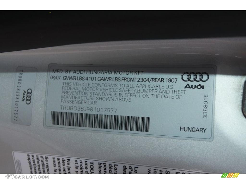 2008 TT 3.2 quattro Roadster - Ice Silver Metallic / Madras Brown photo #53