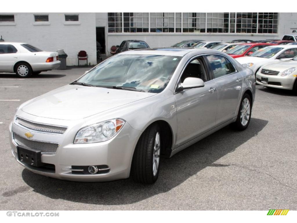 2008 Malibu LTZ Sedan - Silverstone Metallic / Ebony/Brick Red photo #1