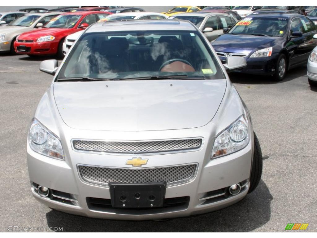 2008 Malibu LTZ Sedan - Silverstone Metallic / Ebony/Brick Red photo #2