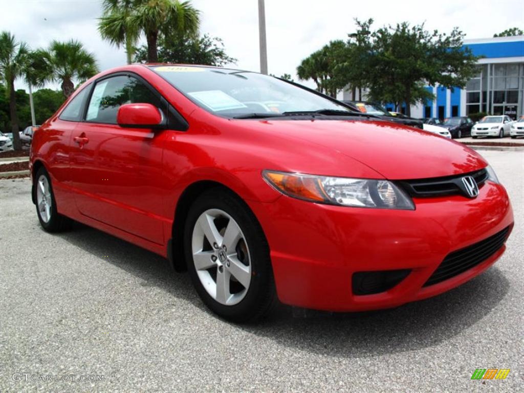 2007 Civic EX Coupe - Rallye Red / Black photo #1