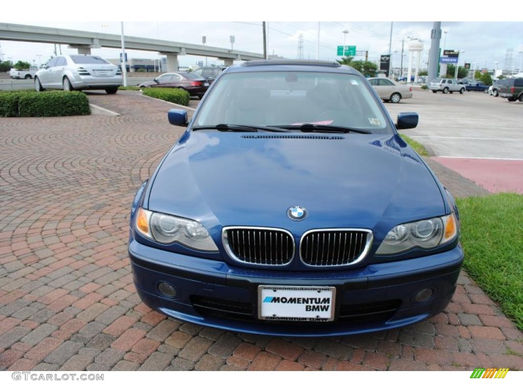 2002 3 Series 330i Sedan - Topaz Blue Metallic / Grey photo #2