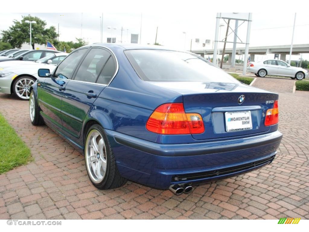 2002 3 Series 330i Sedan - Topaz Blue Metallic / Grey photo #5