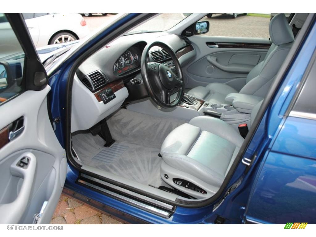 2002 3 Series 330i Sedan - Topaz Blue Metallic / Grey photo #13
