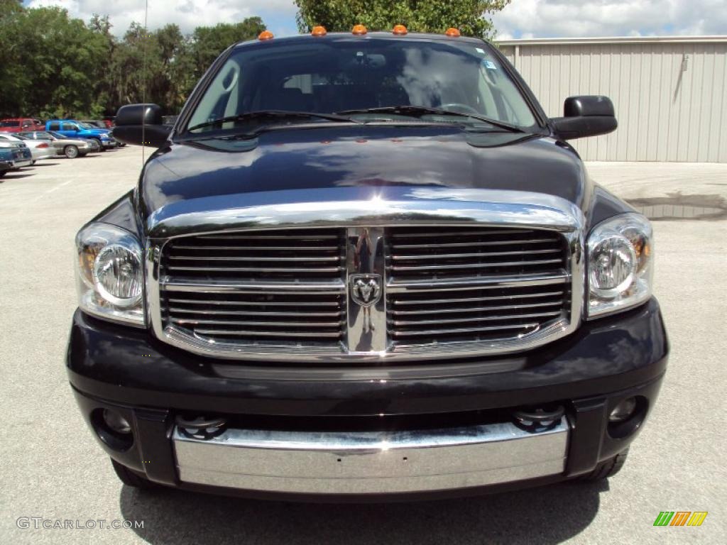 2007 Ram 3500 Laramie Mega Cab 4x4 Dually - Brilliant Black Crystal Pearl / Medium Slate Gray photo #14