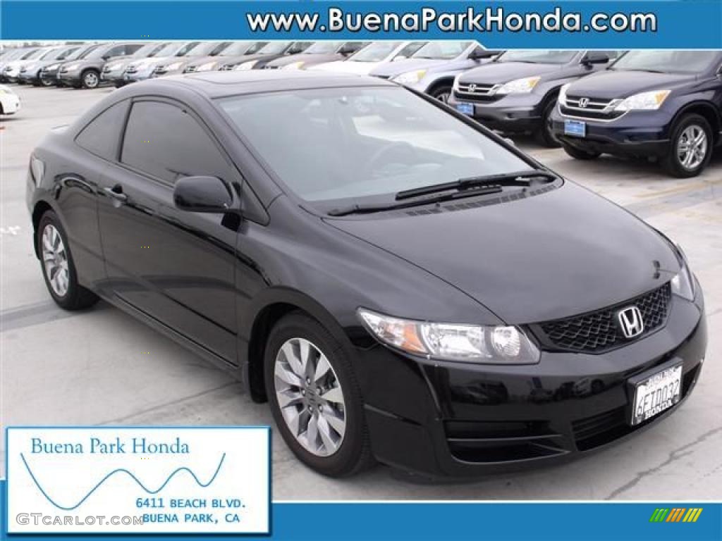 2009 Honda civic ex coupe black #2
