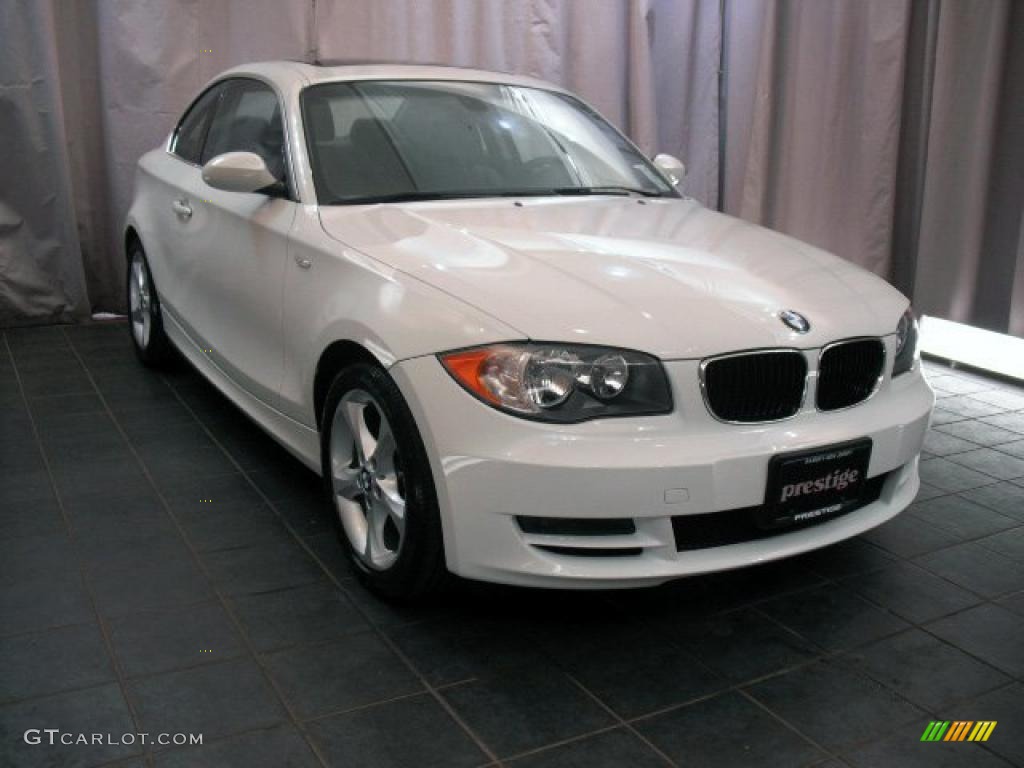 2009 1 Series 128i Coupe - Alpine White / Black photo #11