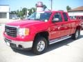 2009 Fire Red GMC Sierra 2500HD SLE Extended Cab 4x4  photo #3