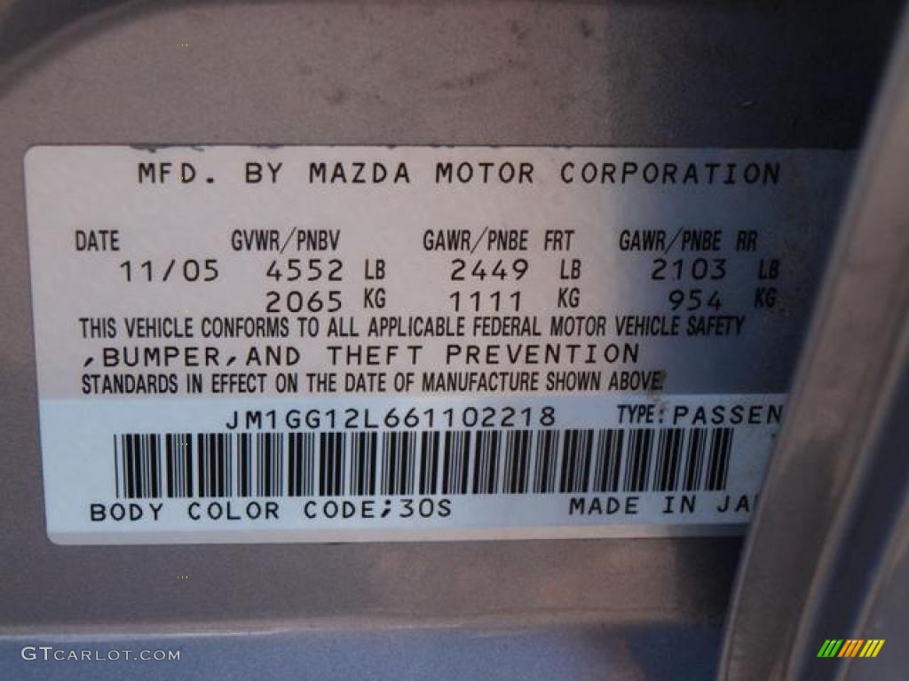 2006 MAZDA6 MAZDASPEED6 Grand Touring - Liquid Platinum Metallic / Black photo #17