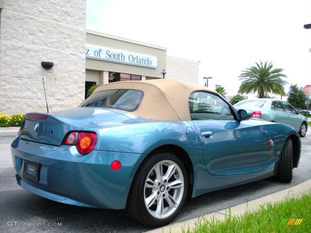 2003 Z4 3.0i Roadster - Maldives Blue Metallic / Beige photo #6