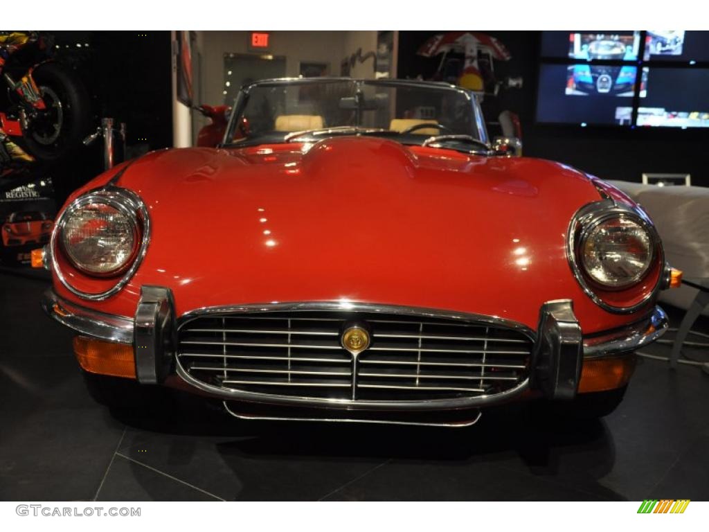 Signal Red 1973 Jaguar E-Type XKE 5.3 Roadster Exterior Photo #32574595