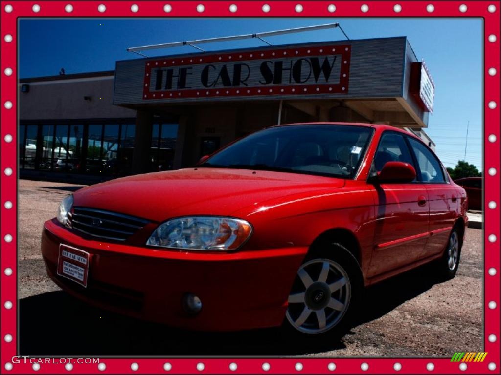 2003 Spectra LS Sedan - Pepper Red / Grey photo #1