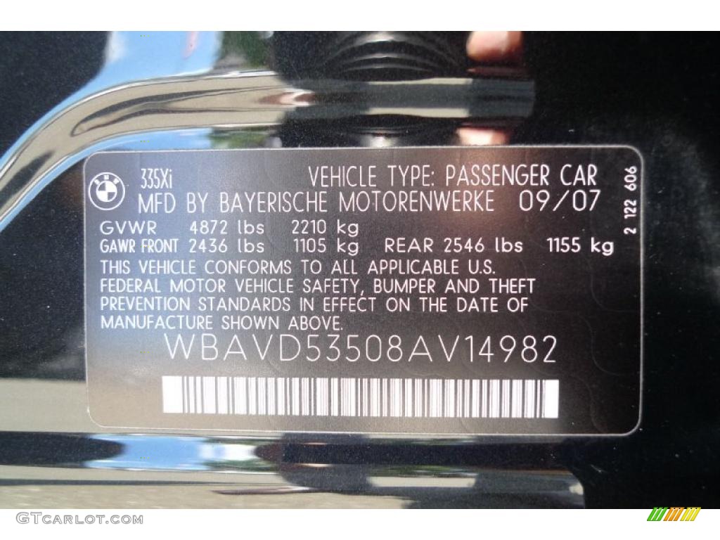 2008 3 Series 335xi Sedan - Jet Black / Black photo #50