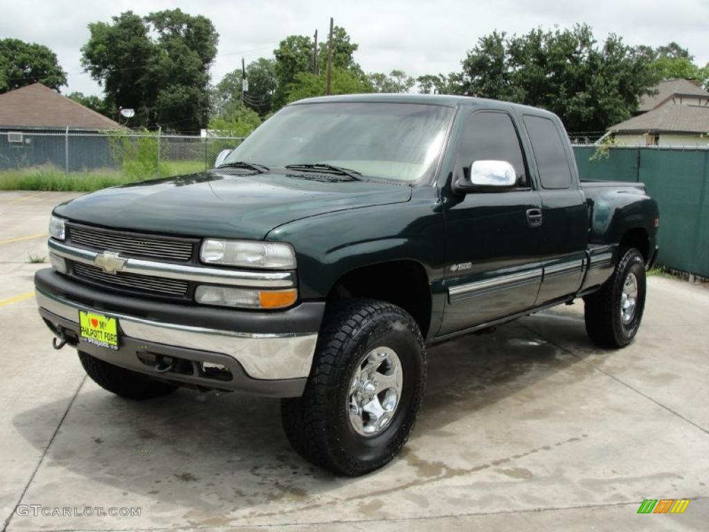 2002 Silverado 1500 LS Extended Cab 4x4 - Forest Green Metallic / Tan photo #7