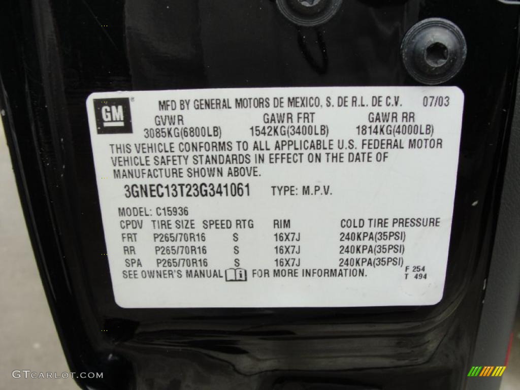 2003 Avalanche 1500 - Black / Dark Charcoal photo #44